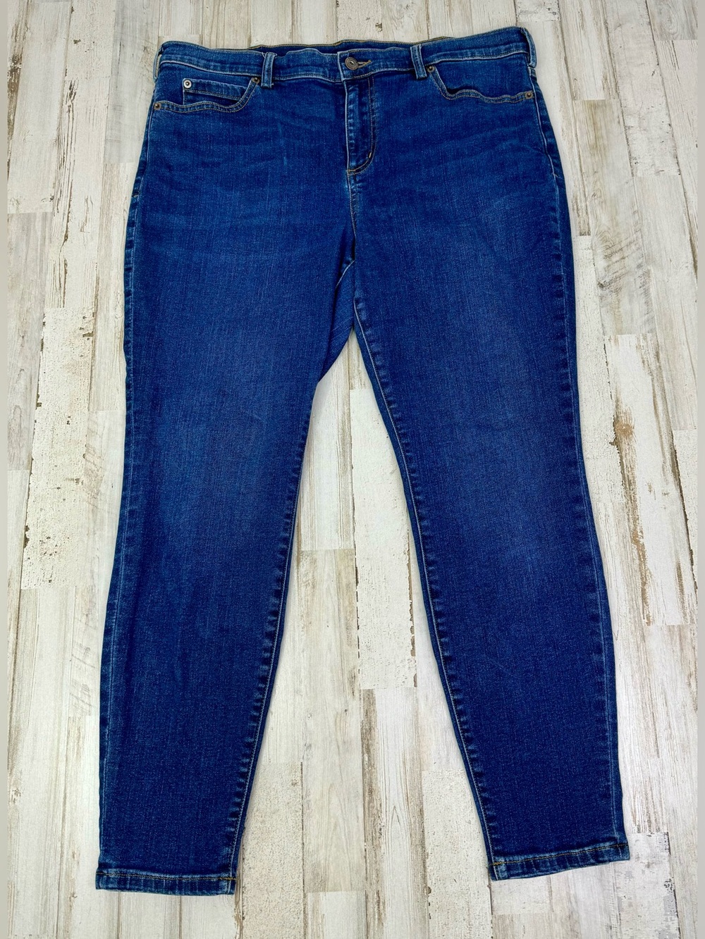 Duluth Trading Jeans 14 Short (36x27) Womens Skinny Blue Denim